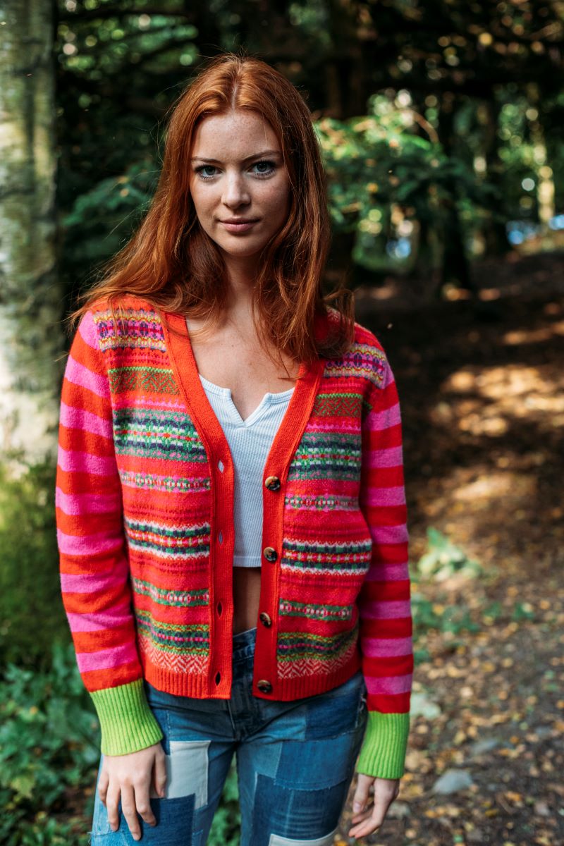 Eribe Stobo V-Neck Cardigan Rosa