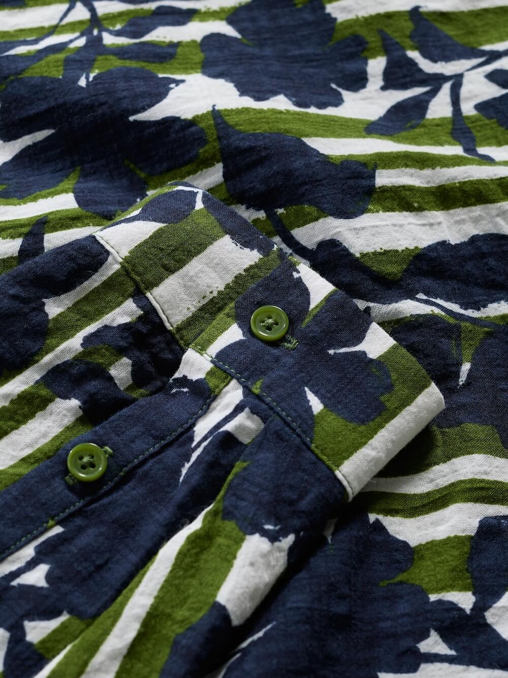 Seasalt - Wren Flutter Shirt - Camellia Stripe Forest Green