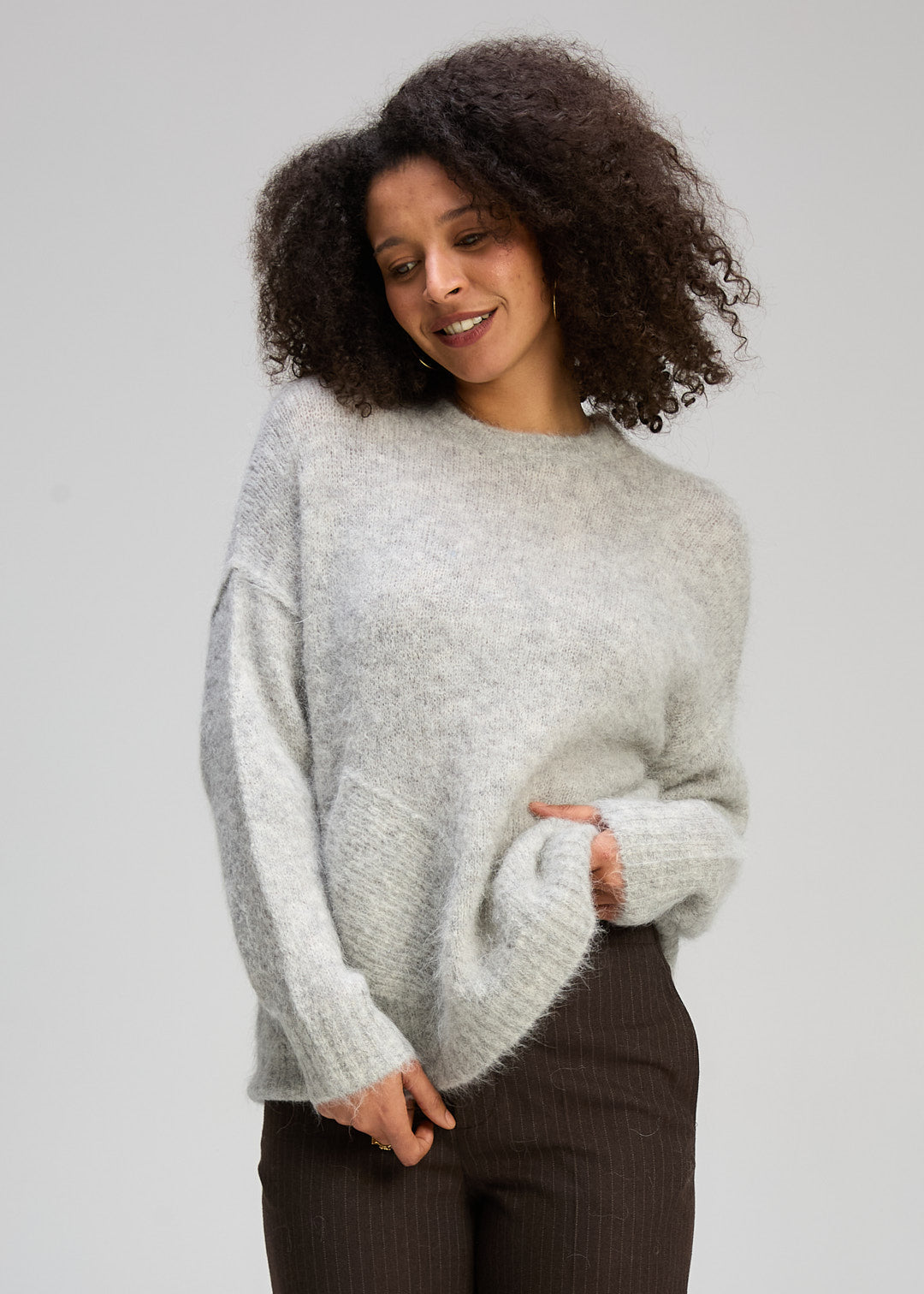 Zaket & Plover - Alpaca Jumper - Marl Grey - ZP8110 | Denim Life