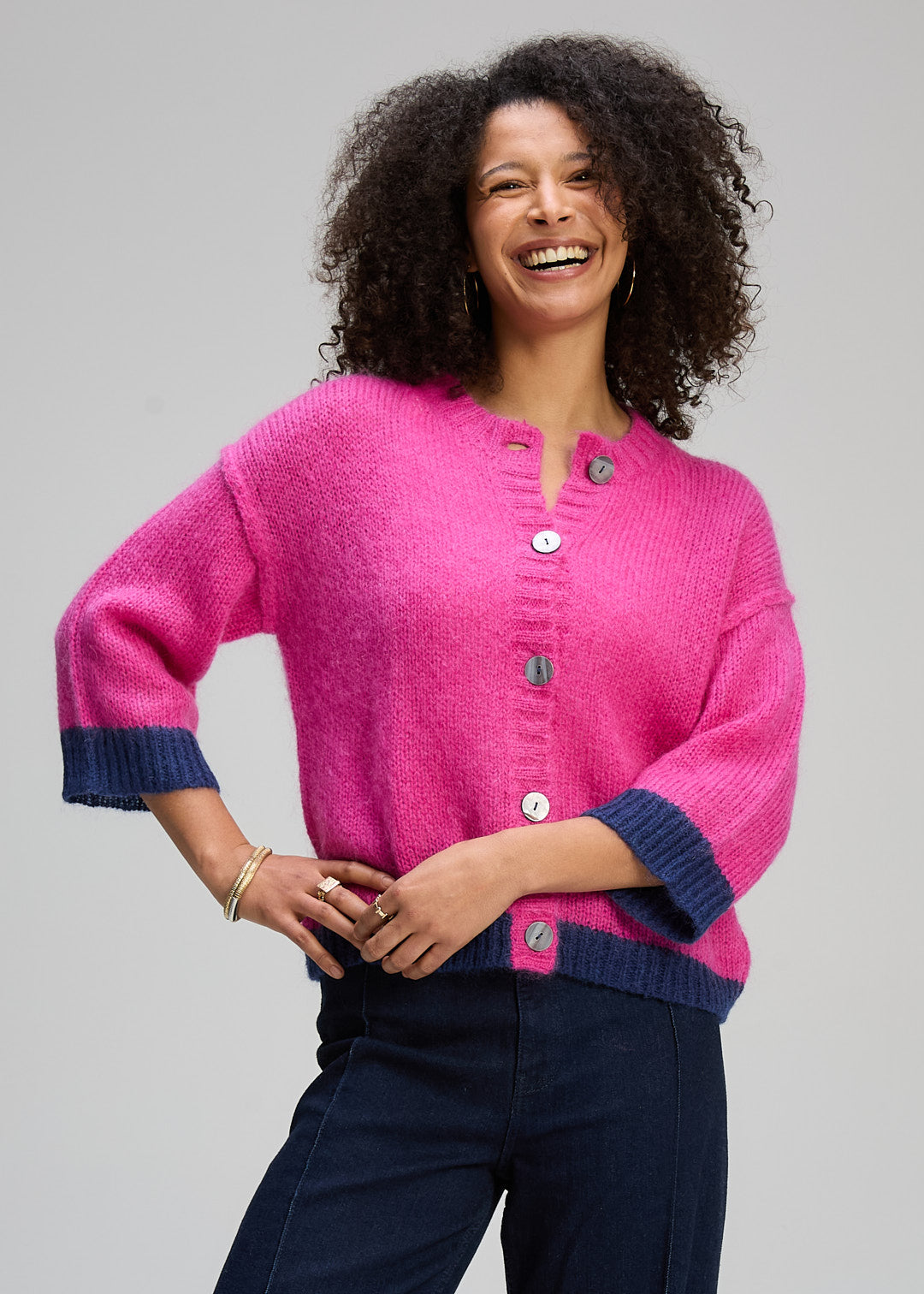 Zaket & Plover - Kid Mohair Cardi - Magenta - ZP8138 | Denim Life