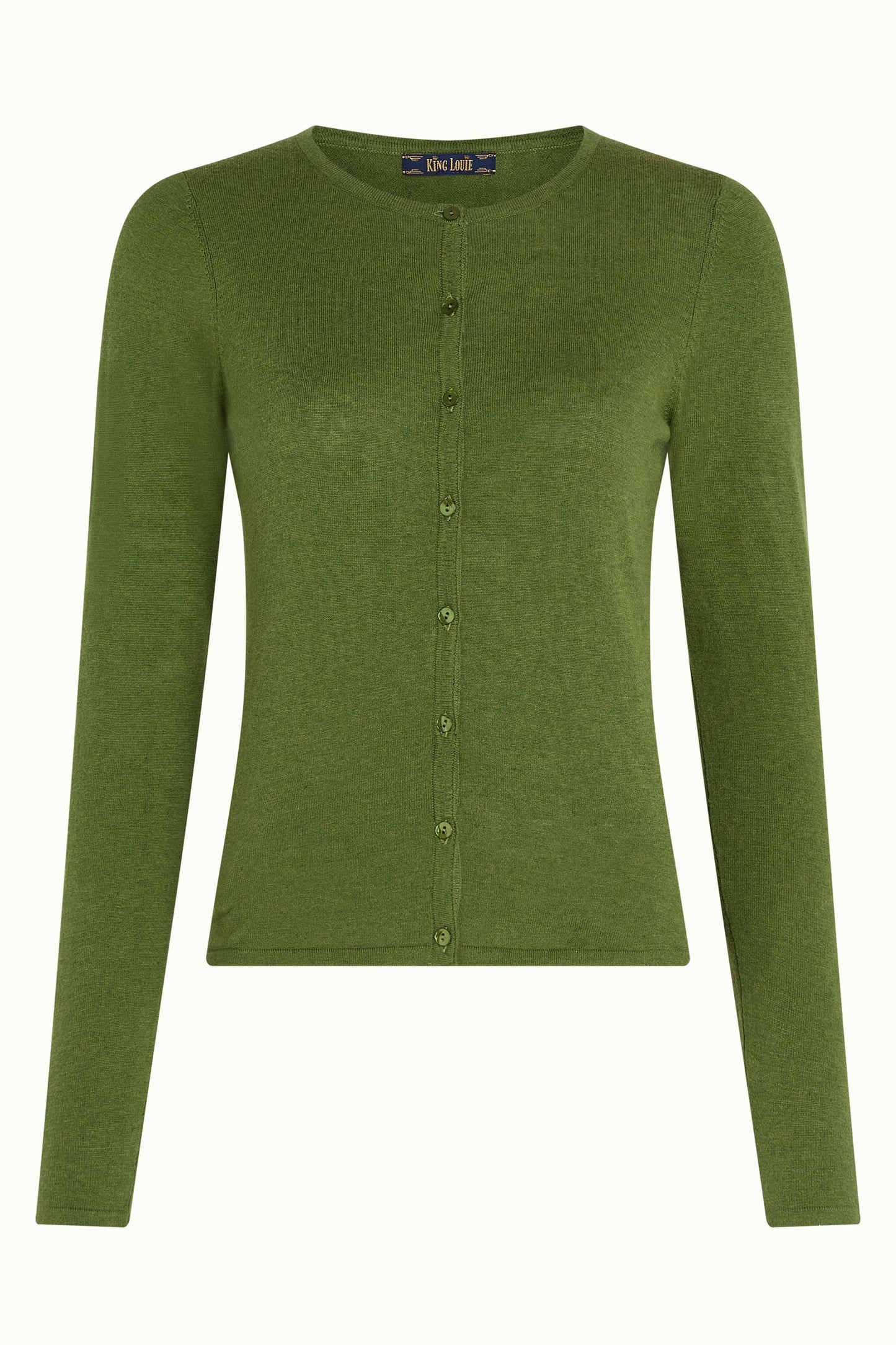 King Louie Cardi Roundneck Cocoon - Posey Green