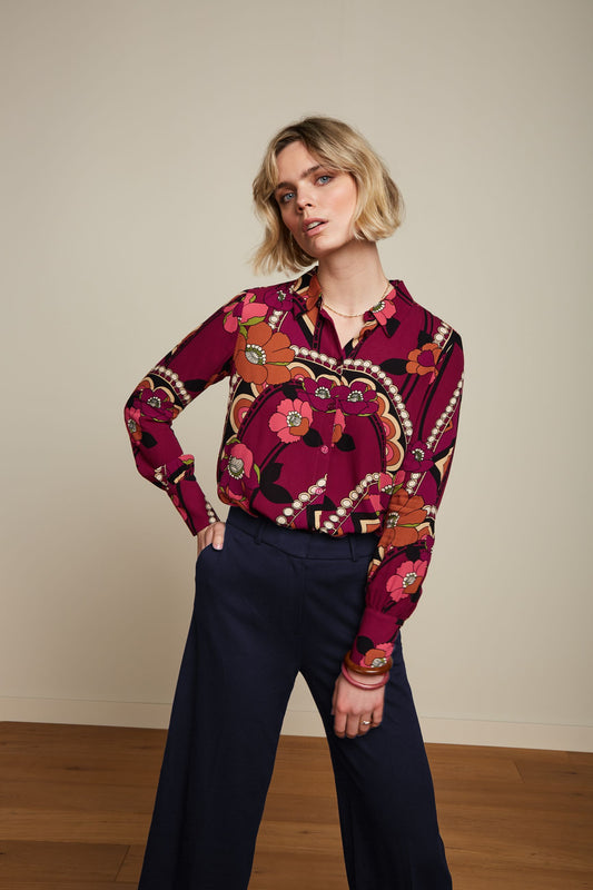 King Louie Winona Blouse Lovechild - Cabernet Red