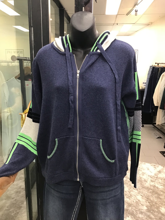 Zaket & Plover Multi Media Hoodie Denim ZP7143