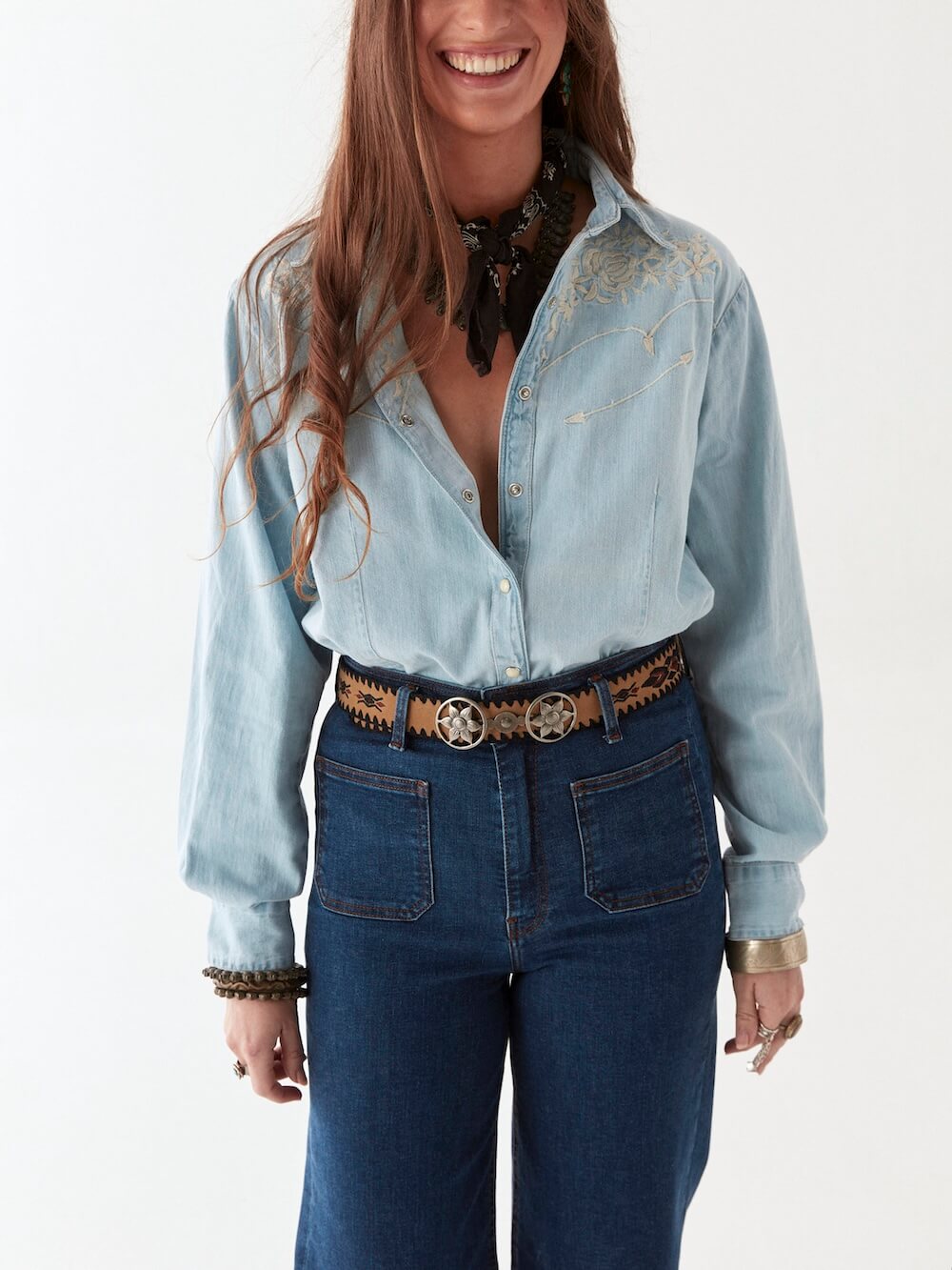 Maison Hotel - Austin Blouse - Mustang Blue