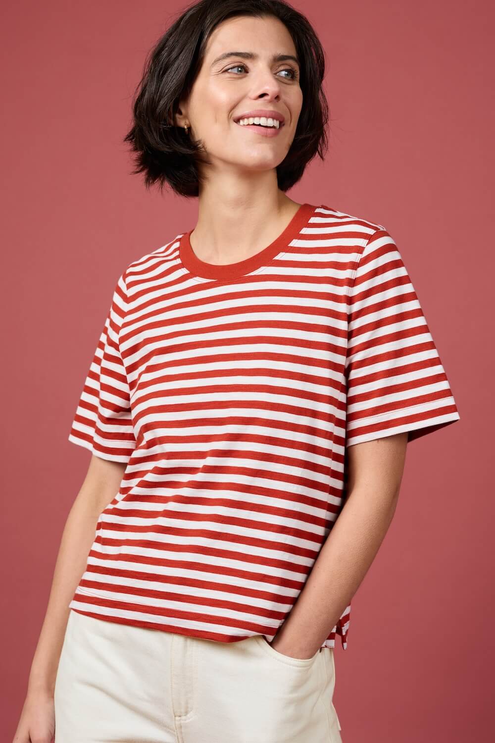 Seasalt - Copseland T-Shirt - Mini Cornish Chalk Dark Cinnamon