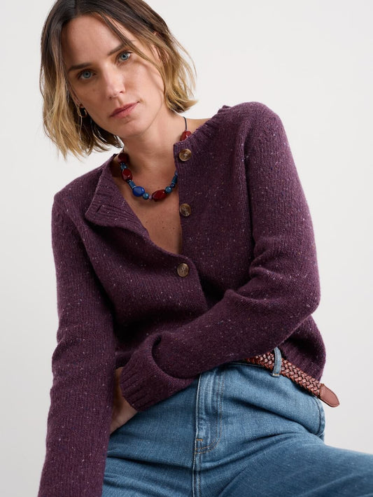 Seasalt - Dawson Pick Merino Cardigan - Grape