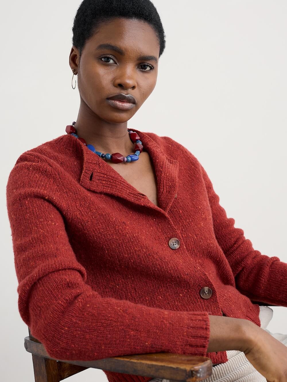 Seasalt - Dawson Pick Merino Cardigan - Red Sail