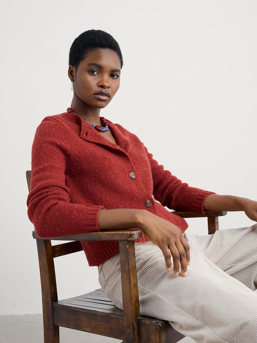Seasalt - Dawson Pick Merino Cardigan - Red Sail