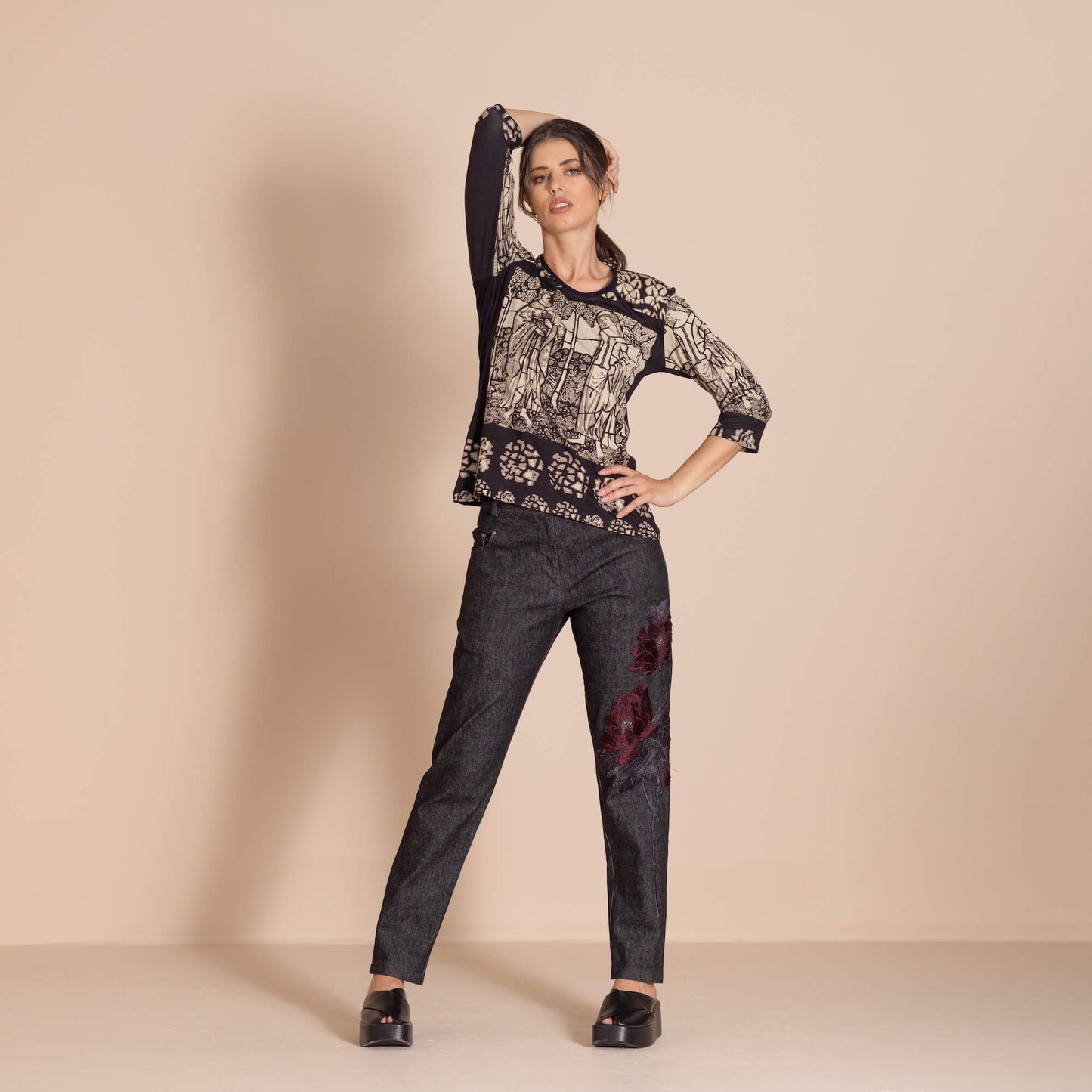 Megan Salmon - Denim Vespa Jean - Black