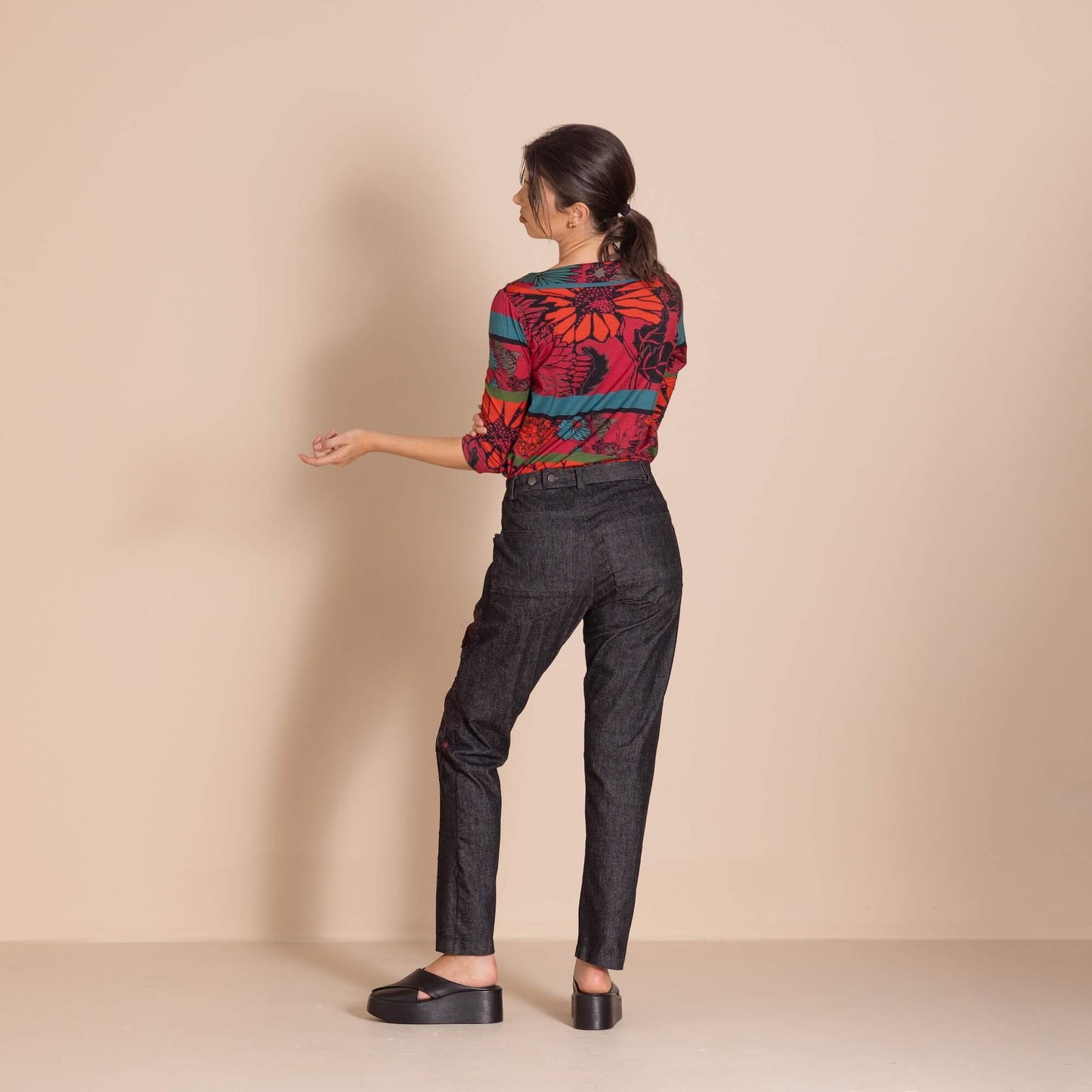 Megan Salmon - Denim Vespa Jean - Black