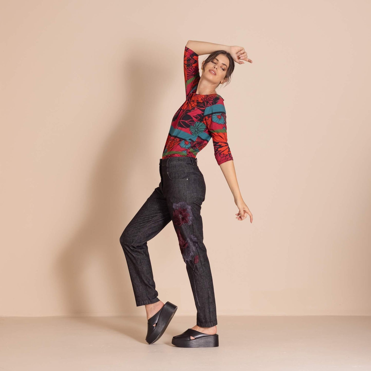 Megan Salmon - Denim Vespa Jean - Black