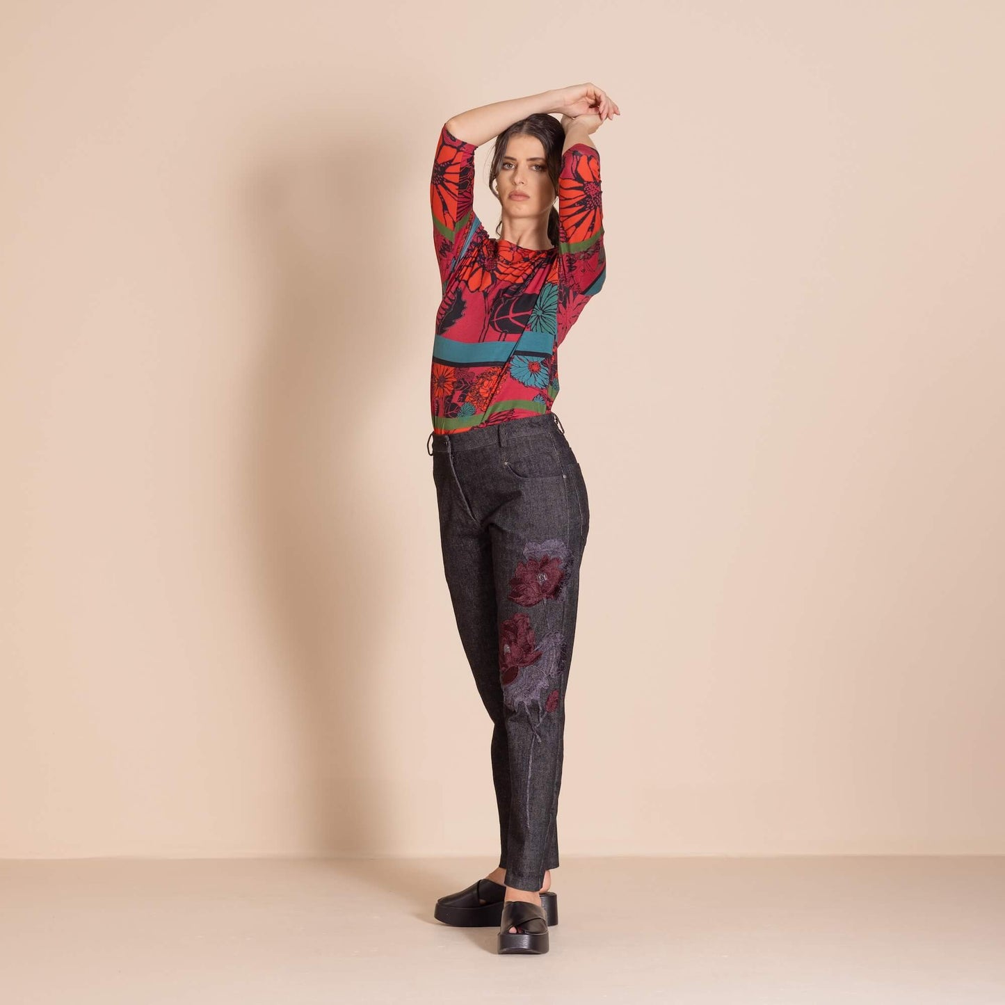 Megan Salmon - Denim Vespa Jean - Black