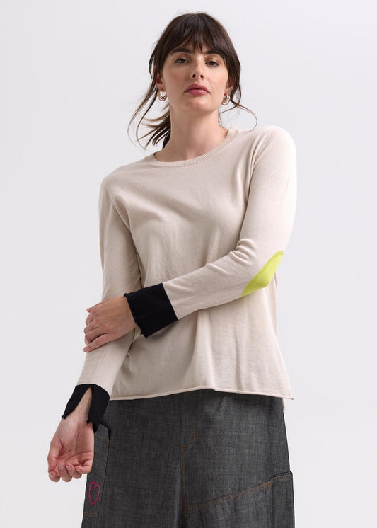 Zaket & Plover - Elbow Patch Jumper - Canvas ZP7706