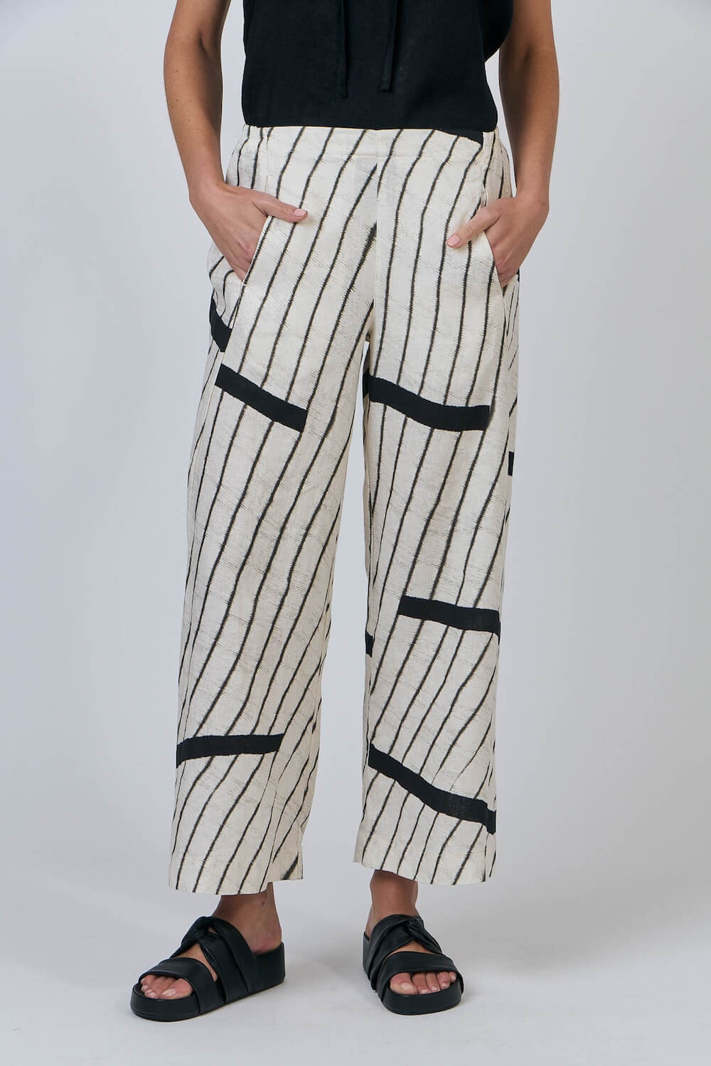 Naturals by O & J - Wide Leg Tailored Pants - Isobars (GA398)