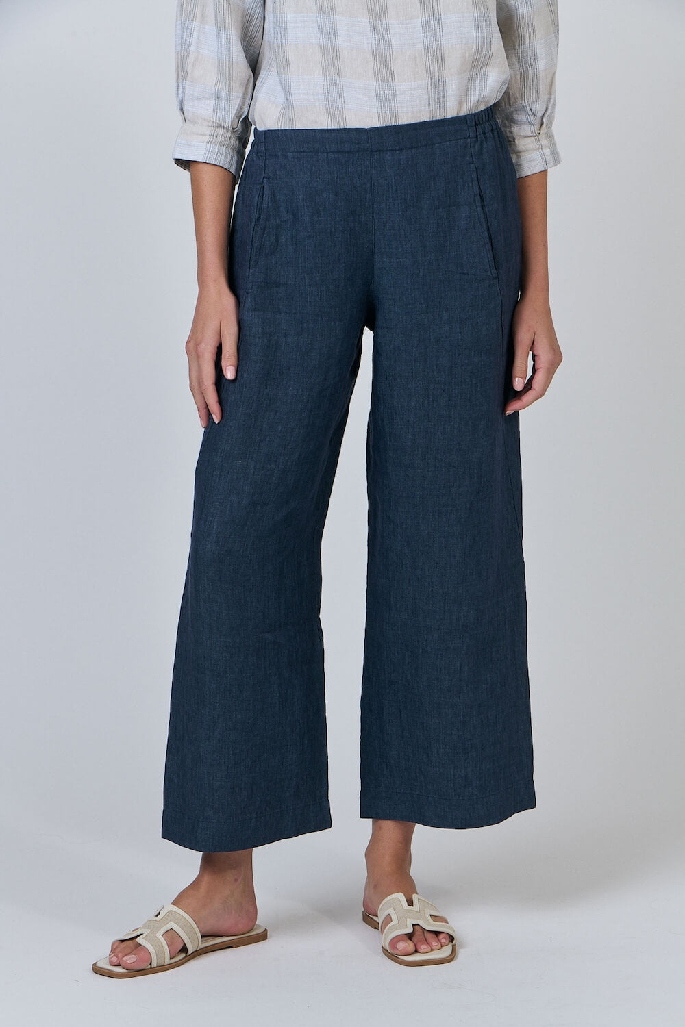 Naturals by O & J - Wide Leg Tailored Pants - Poseidon (GA398)