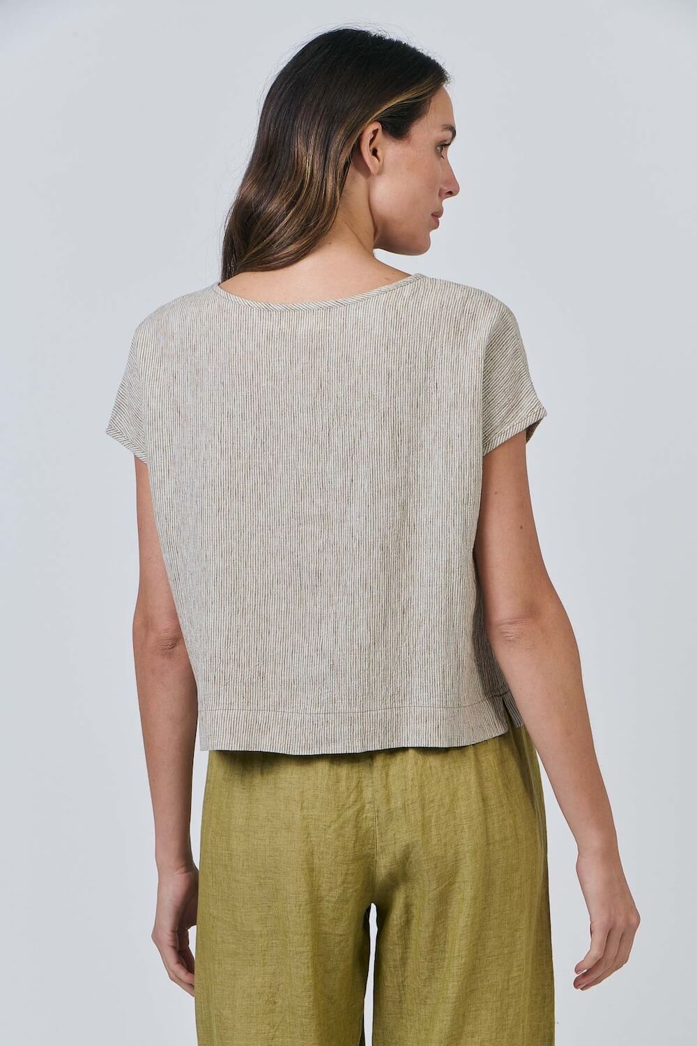 Naturals by O & J - Button Down Linen Top - Blister (GA504)