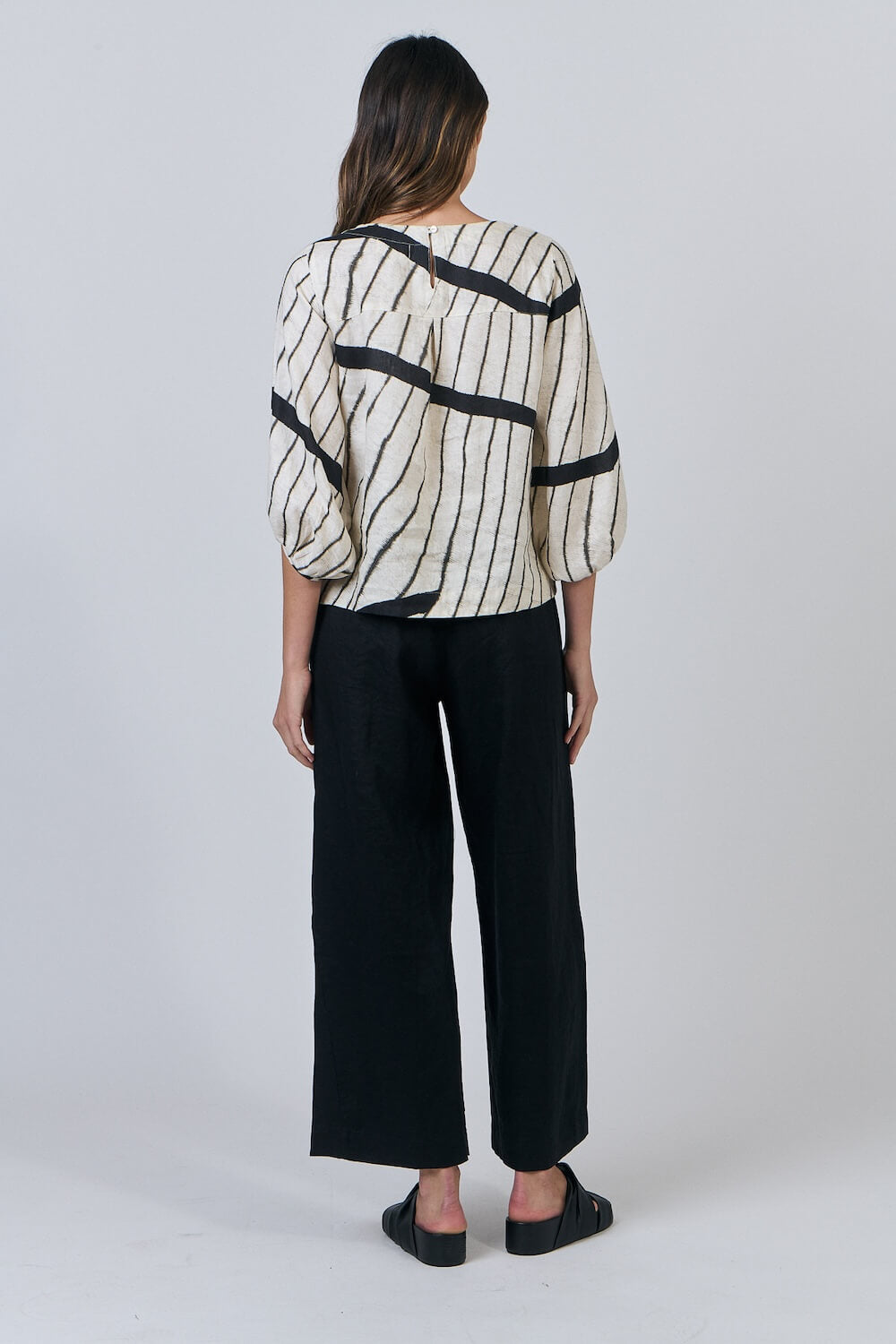 Naturals by O & J - Bishop Sleeve Blouse - Isobars (GA537)