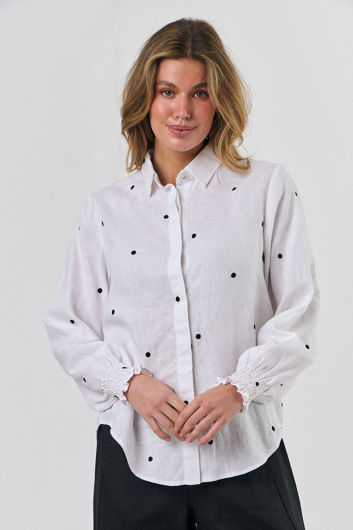 Naturals by O & J Linen Shirt - Dalmation (GA563)