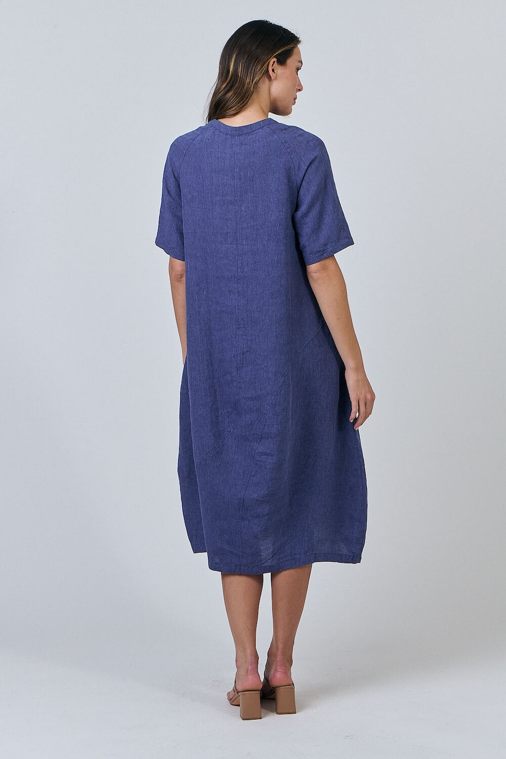 Naturals by O & J - Midi Smock Dress - Blueberry (GA608)