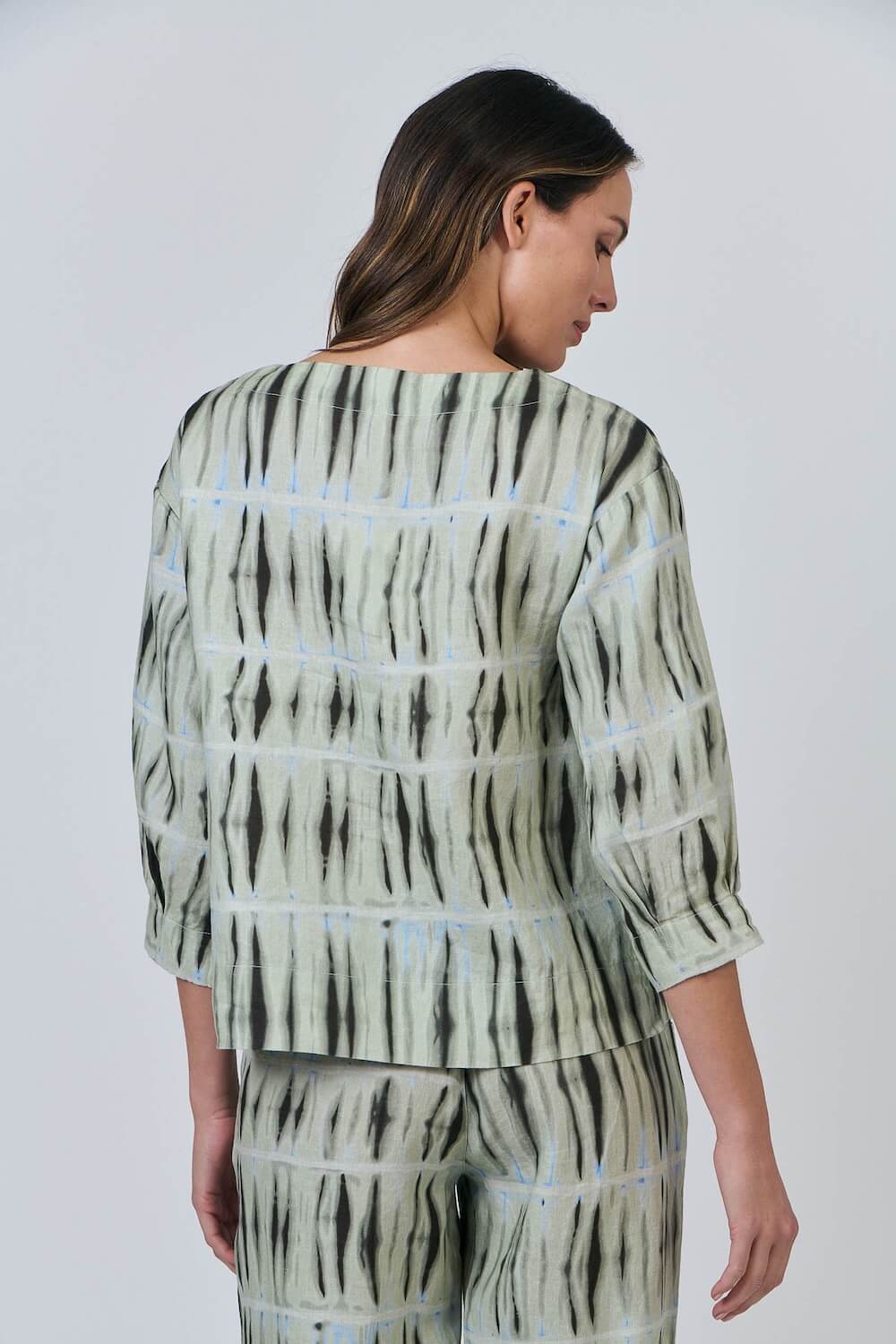 Naturals by O & J - 3/4 Sleeve Boat Neck Blouse - Exposure (GA641)