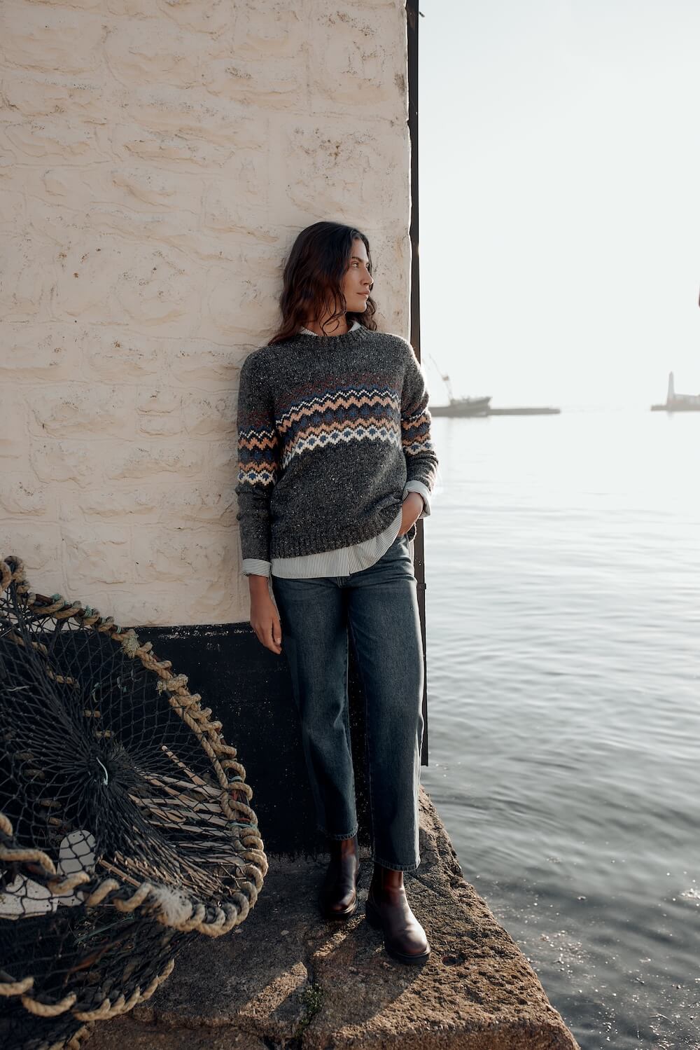 Seasalt - Golden Light Jumper - Sonata Coal Jetty Mix