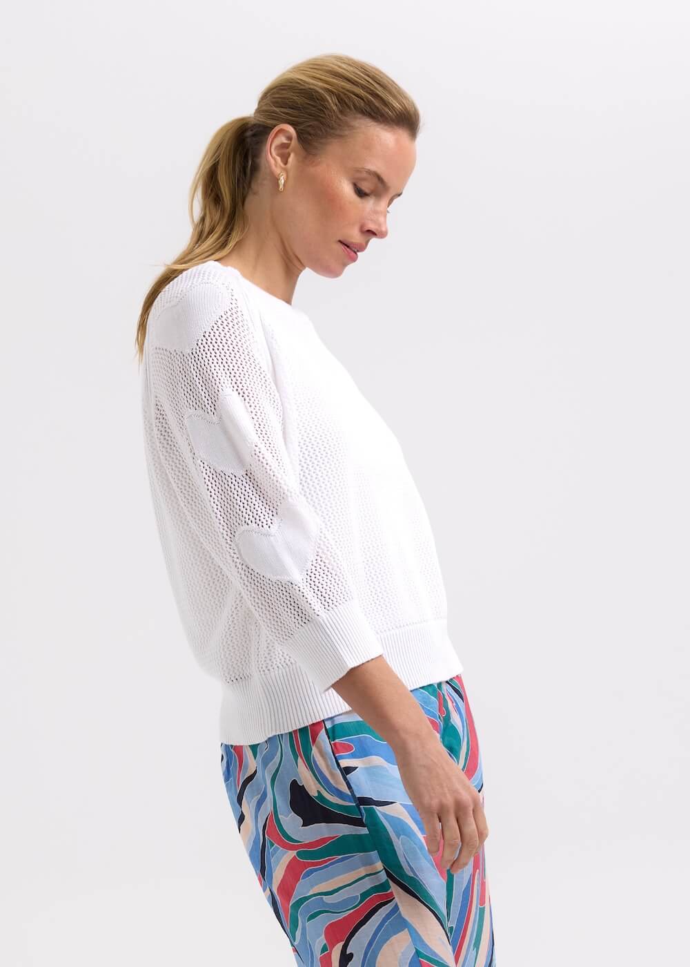 Zaket & Plover - Hearts on my Sleeve Top - White ZP7717