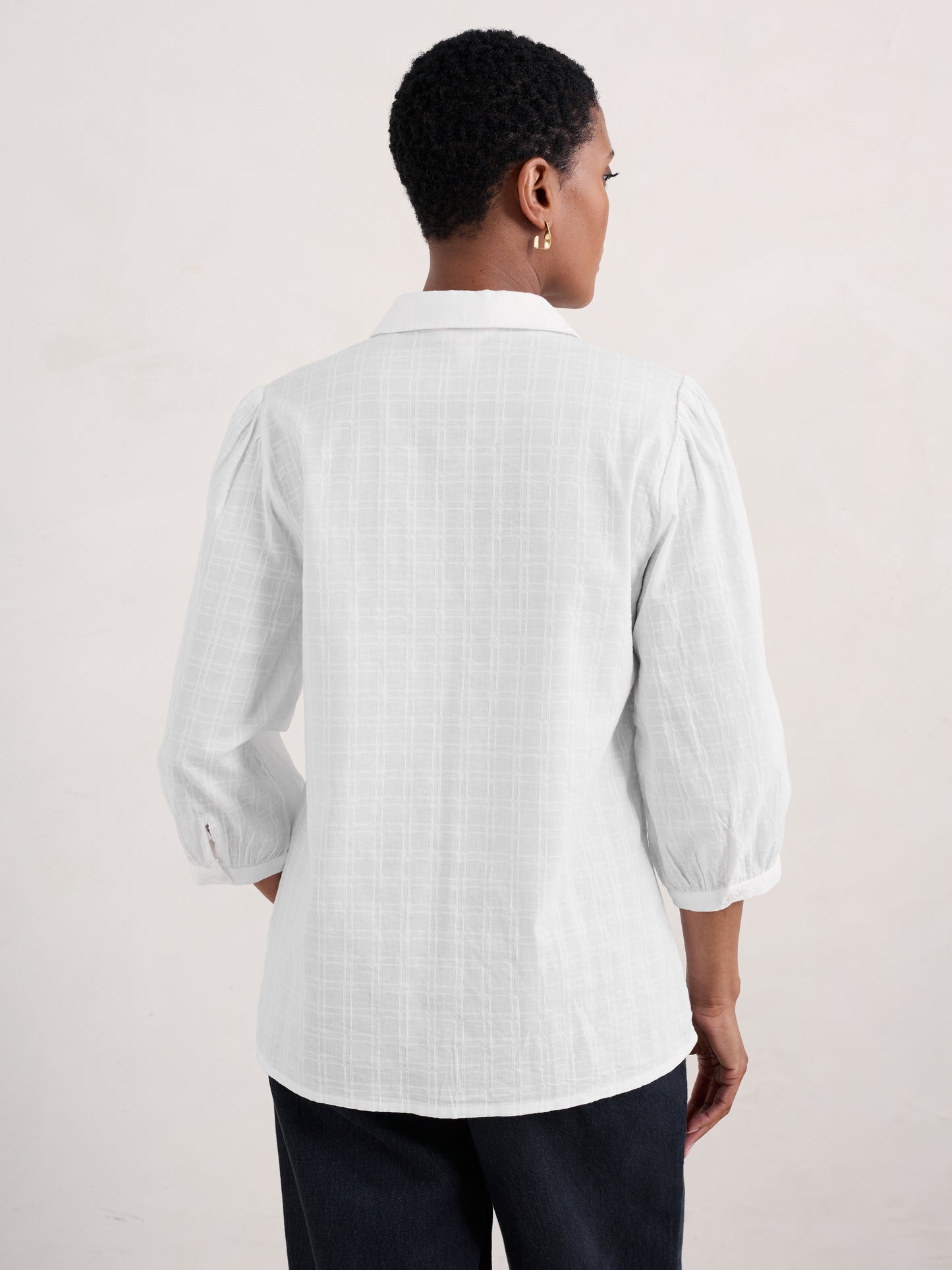 Seasalt Hope Cottage Check Blouse II - Salt