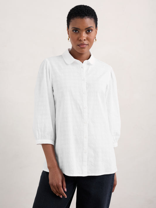 Seasalt Hope Cottage Check Blouse II - Salt