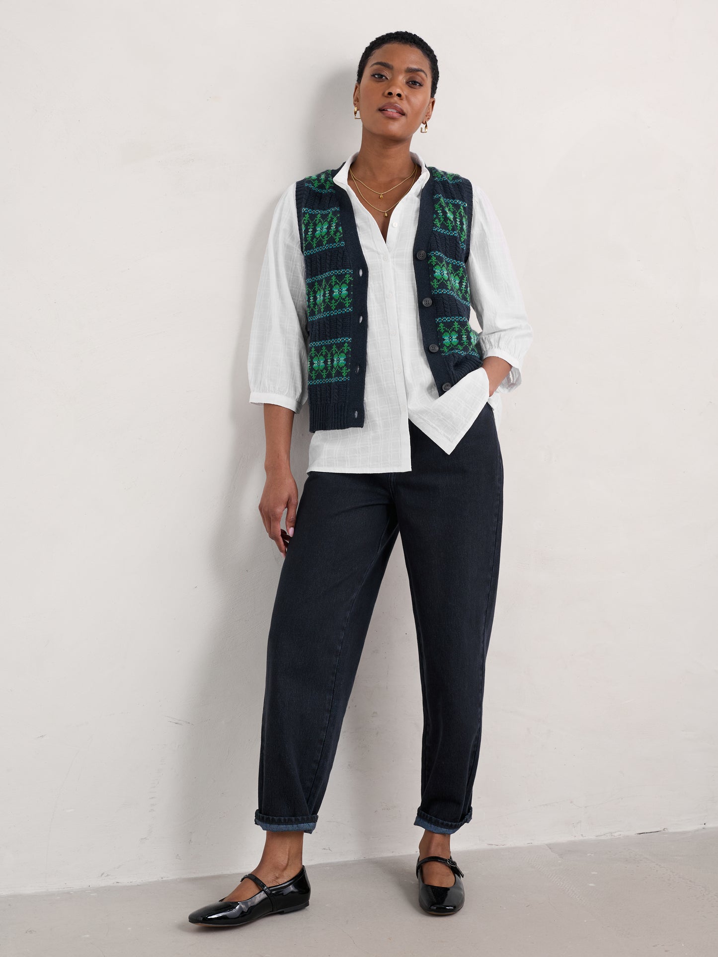 Seasalt Hope Cottage Check Blouse II - Salt