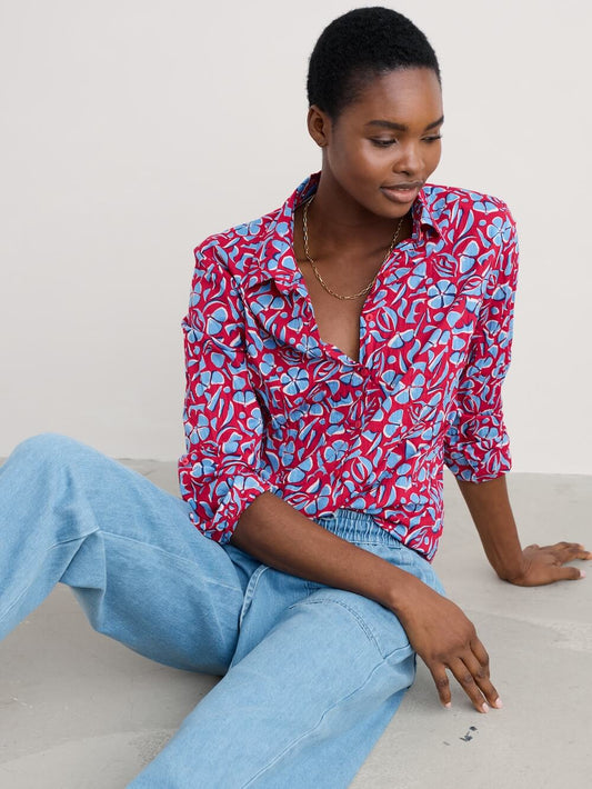 Seasalt - Larissa Shirt - Collage Floral Scarlet