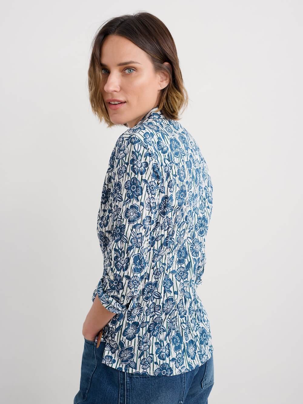 Seasalt - Larissa Shirt - Floral Imprint Chalk