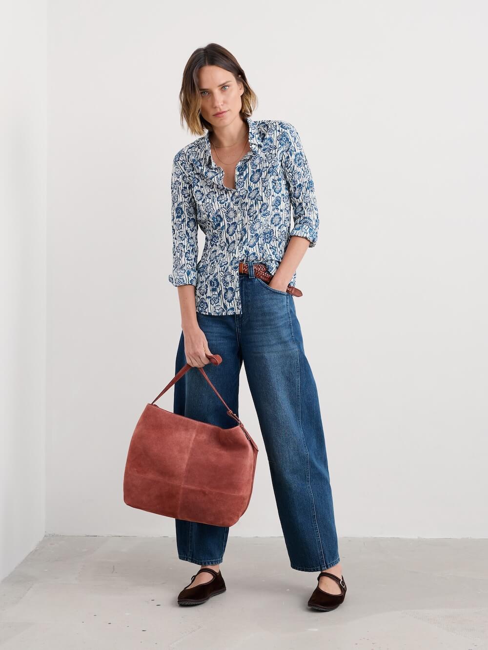 Seasalt - Larissa Shirt - Floral Imprint Chalk