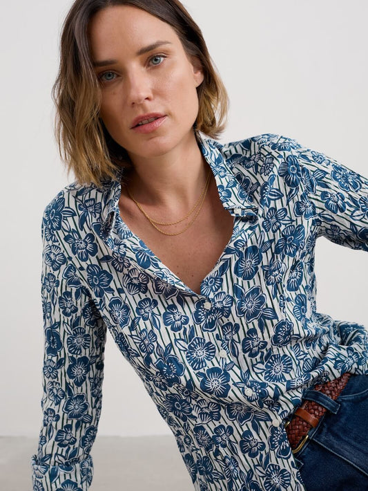Seasalt - Larissa Shirt - Floral Imprint Chalk
