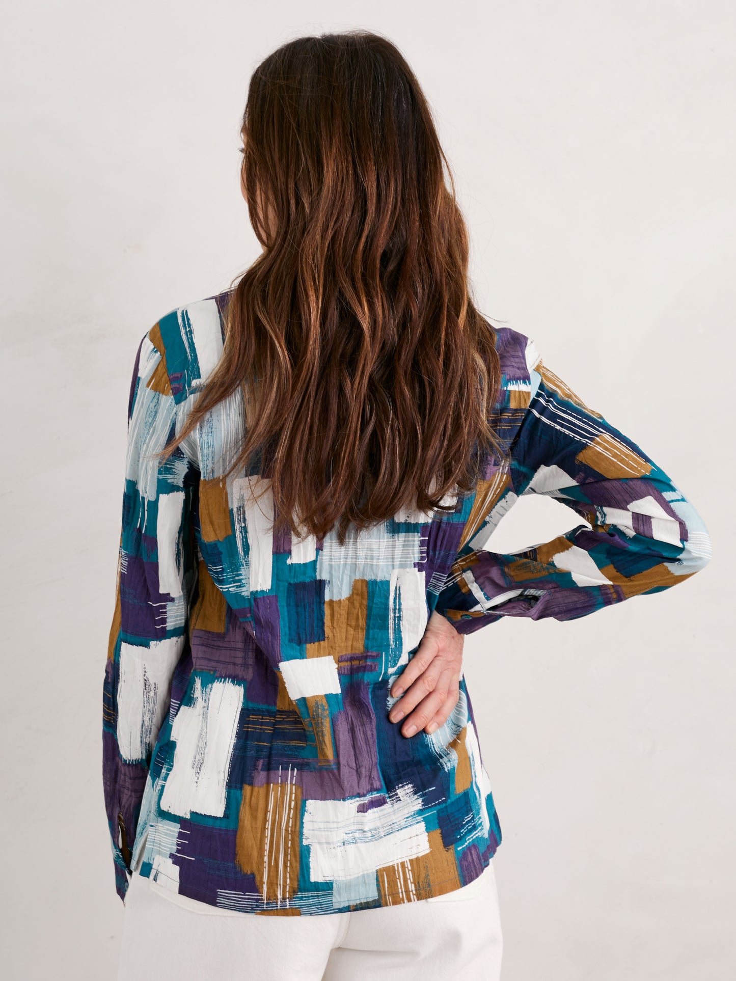 Seasalt 'Larissa Shirt' - Stitched Abstract Starling