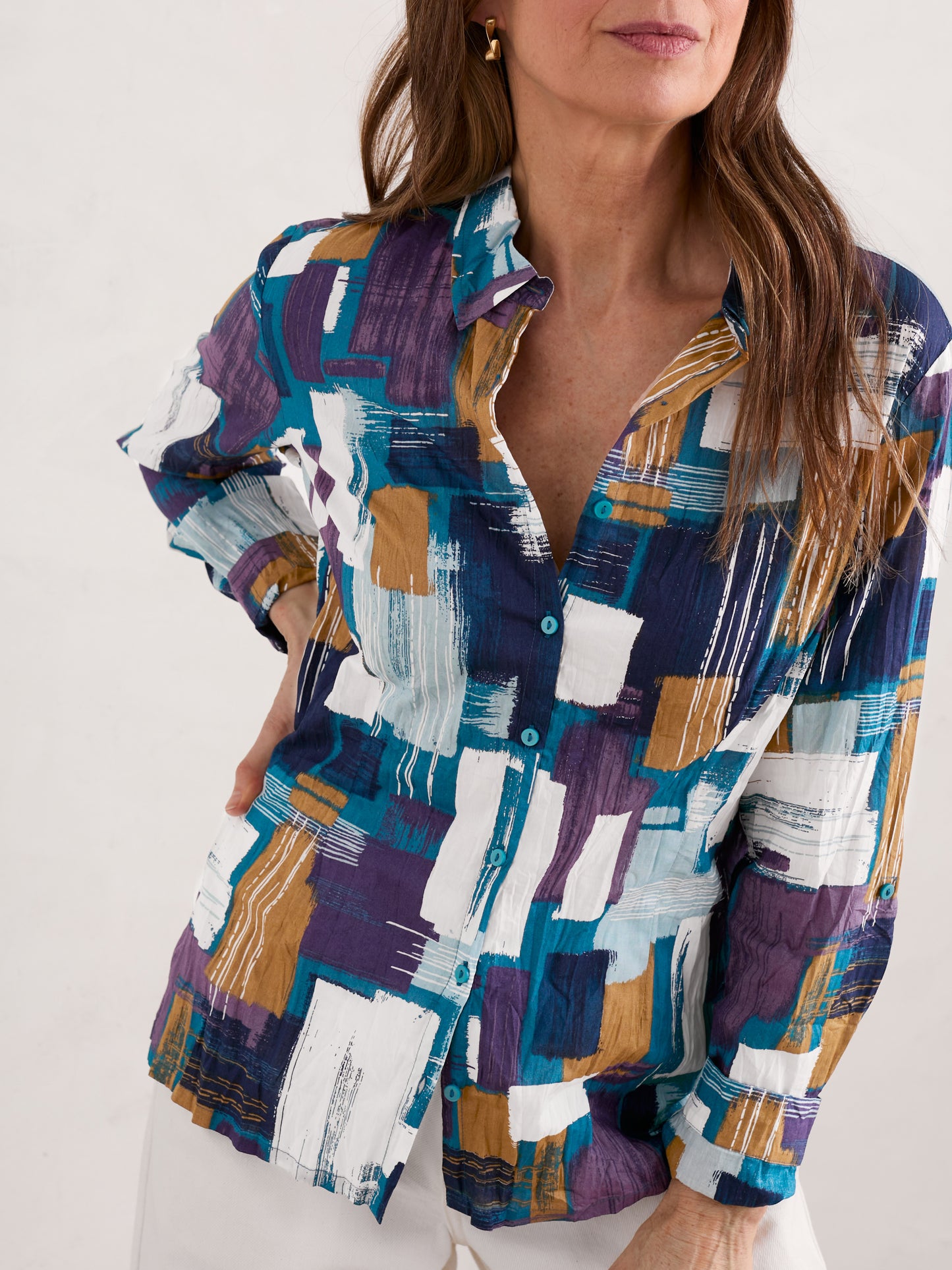 Seasalt 'Larissa Shirt' - Stitched Abstract Starling