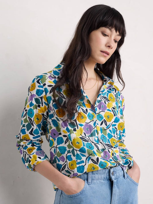 Seasalt - Larissa Shirt - Zennor Blooms Chalk