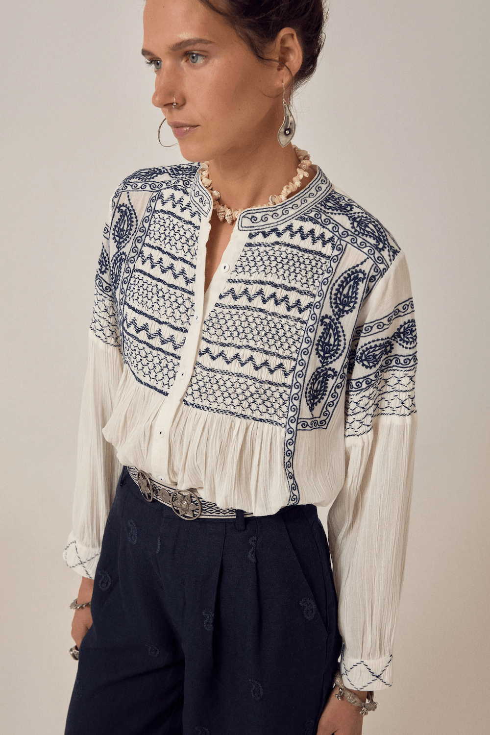 Maison Hotel - Blanca Blouse - Deep Blue