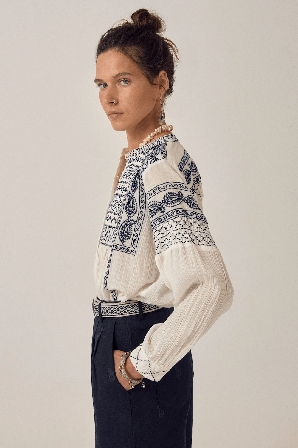 Maison Hotel - Blanca Blouse - Deep Blue
