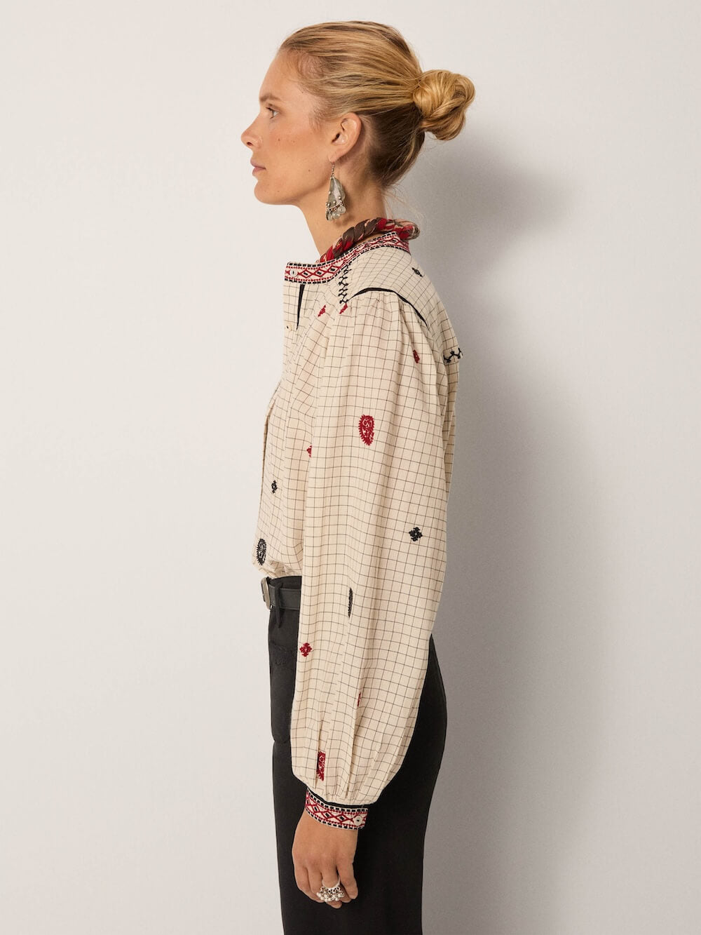 Maison Hotel - Colette Blouse - Ivory Checks