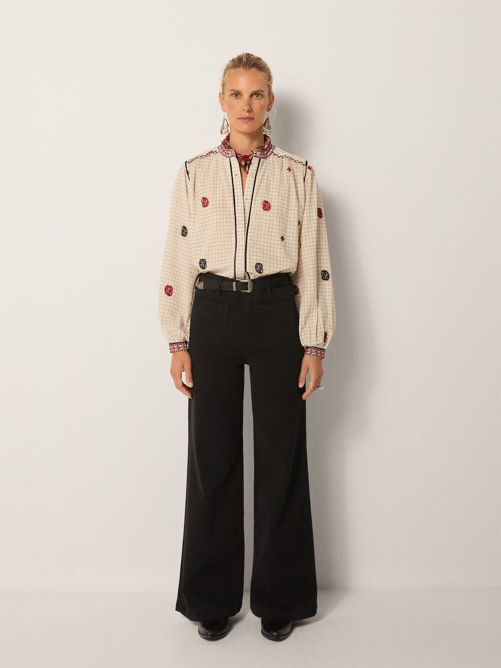 Maison Hotel - Colette Blouse - Ivory Checks