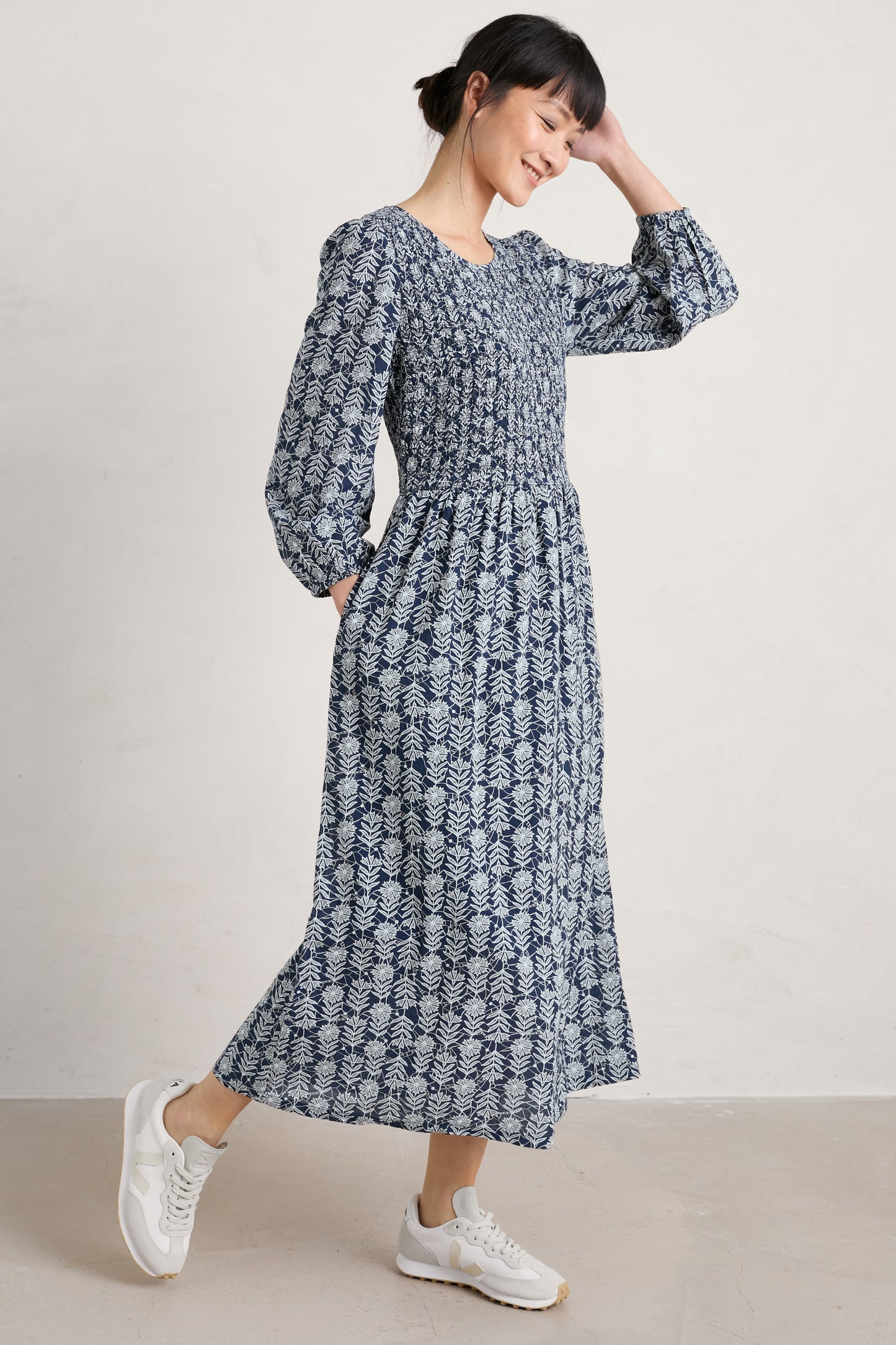 Seasalt Meadowsweet Dress - Lace Stems Maritime