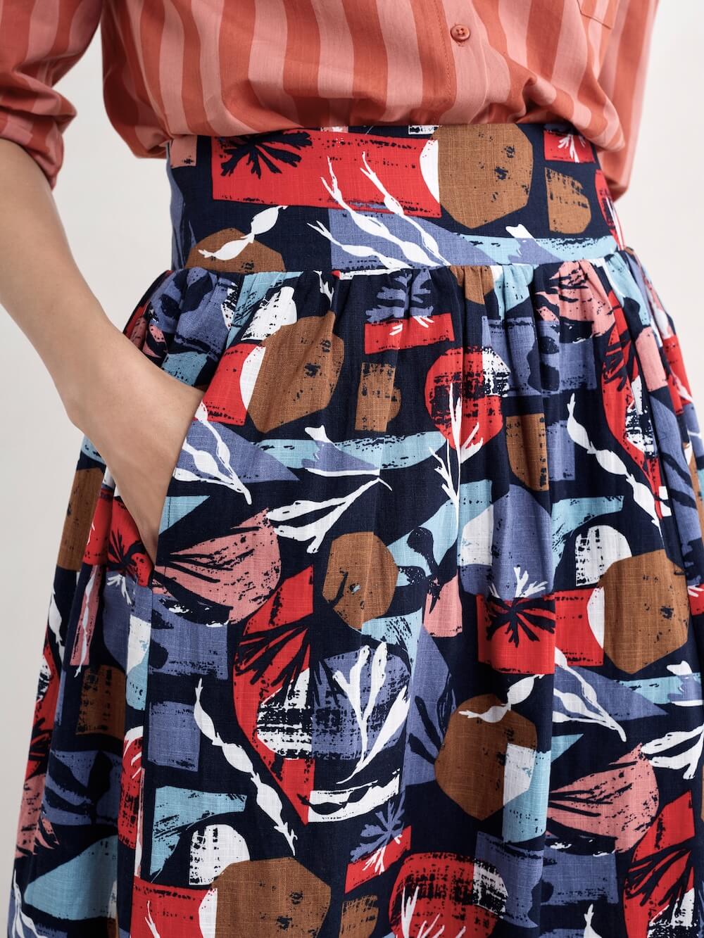 Seasalt - Mevagissey Skirt - Marine Forms Mussel
