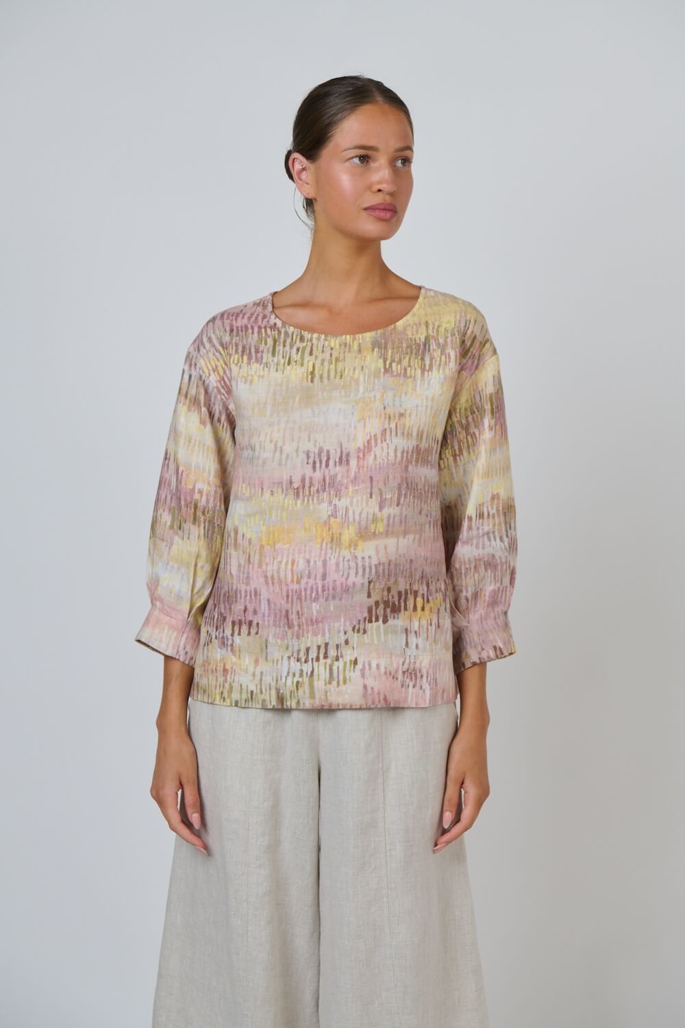 Naturals by O & J - 3/4 Sleeve Blouse (GA674) - Jardin