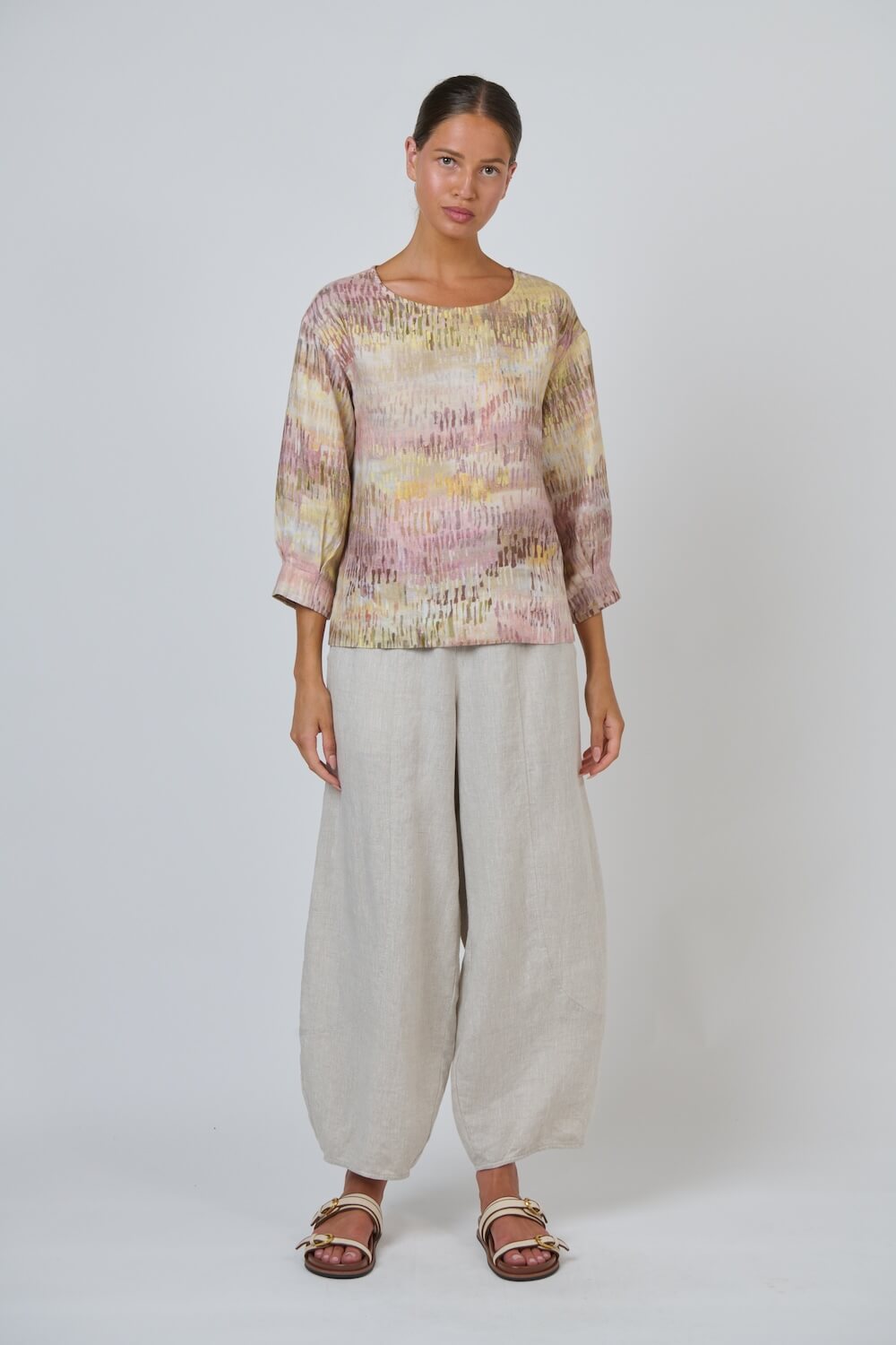 Naturals by O & J - 3/4 Sleeve Blouse (GA674) - Jardin