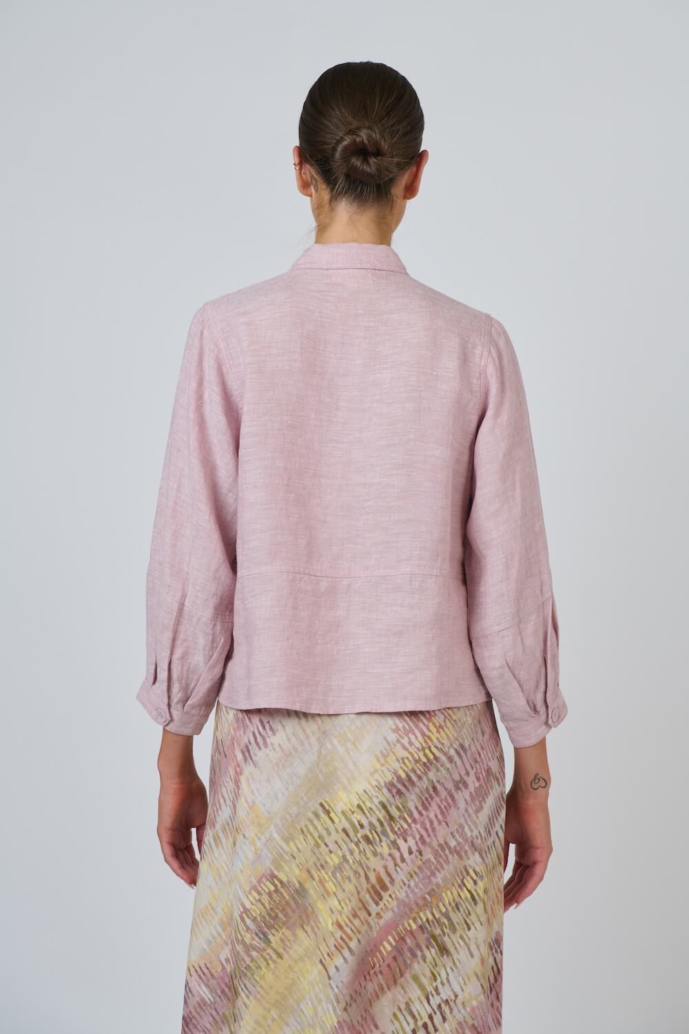Naturals by O & J - Button Up Linen Jacket (GA598) - Radish