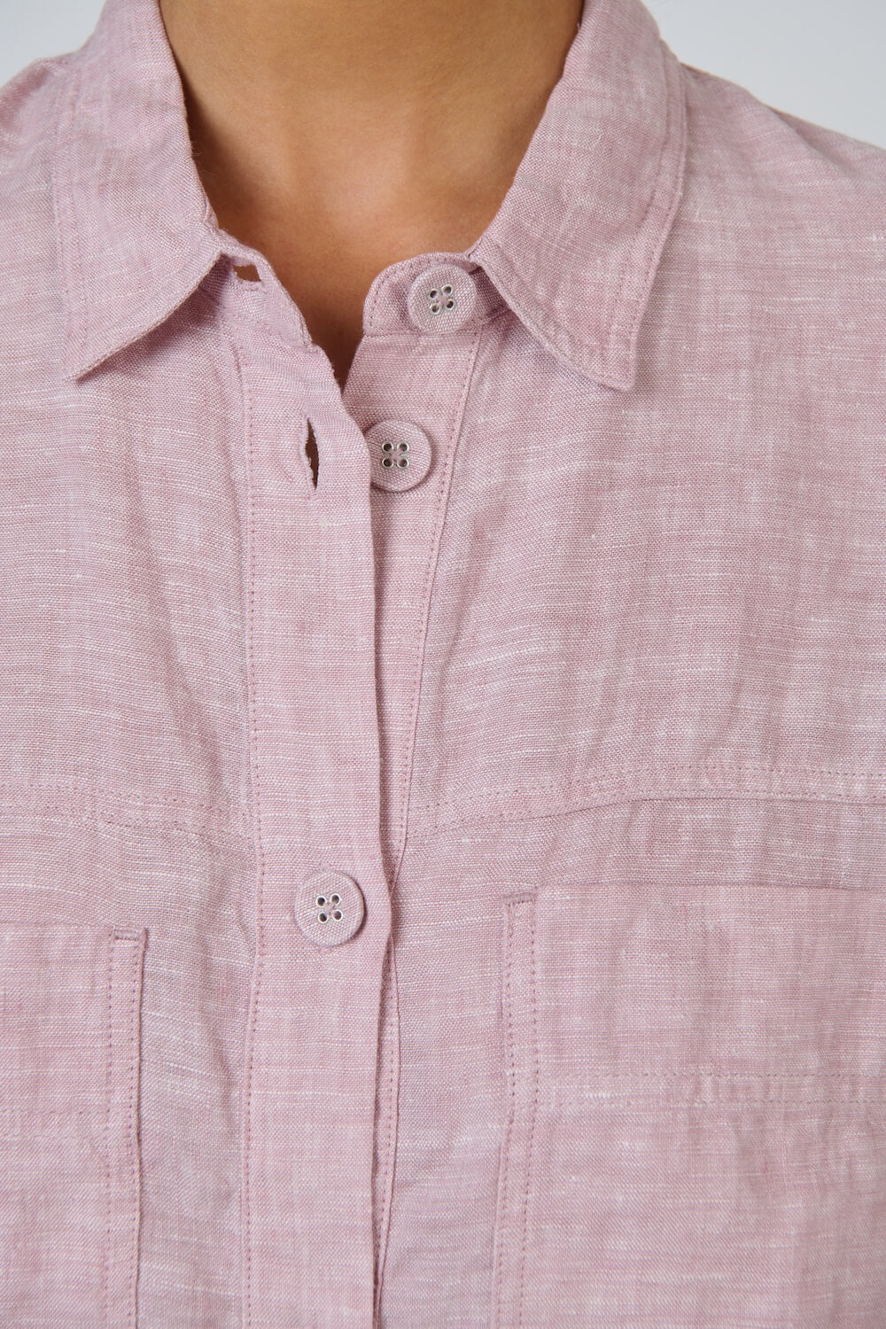 Naturals by O & J - Button Up Linen Jacket (GA598) - Radish