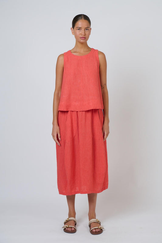 Naturals by O & J - Casual Linen Skirt (GA639) - Sunset Strip