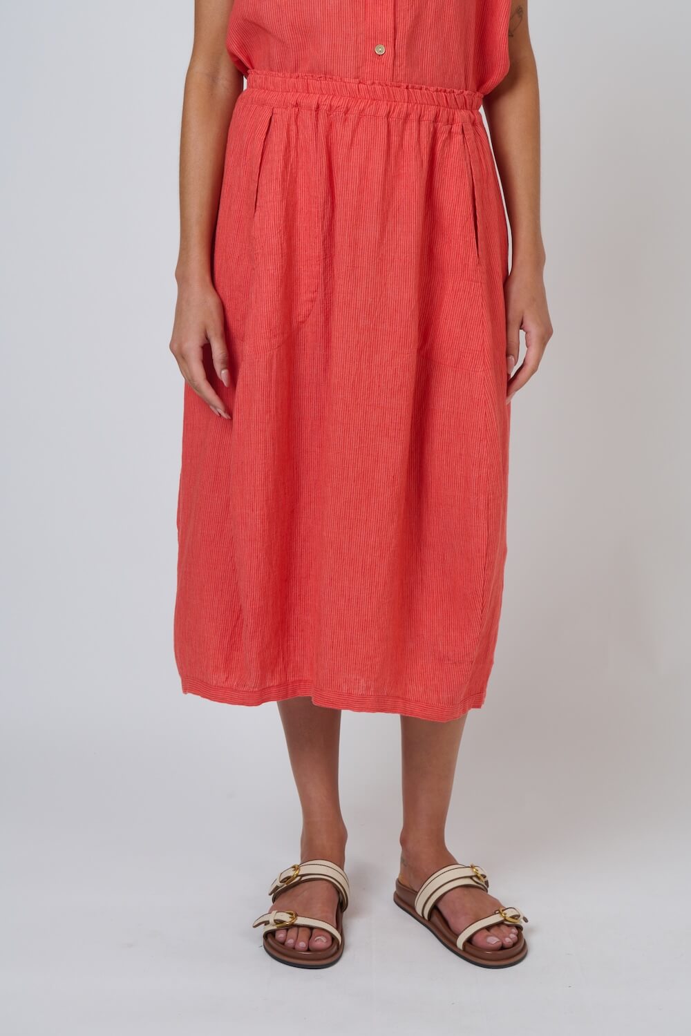 Naturals by O & J - Casual Linen Skirt (GA639) - Sunset Strip