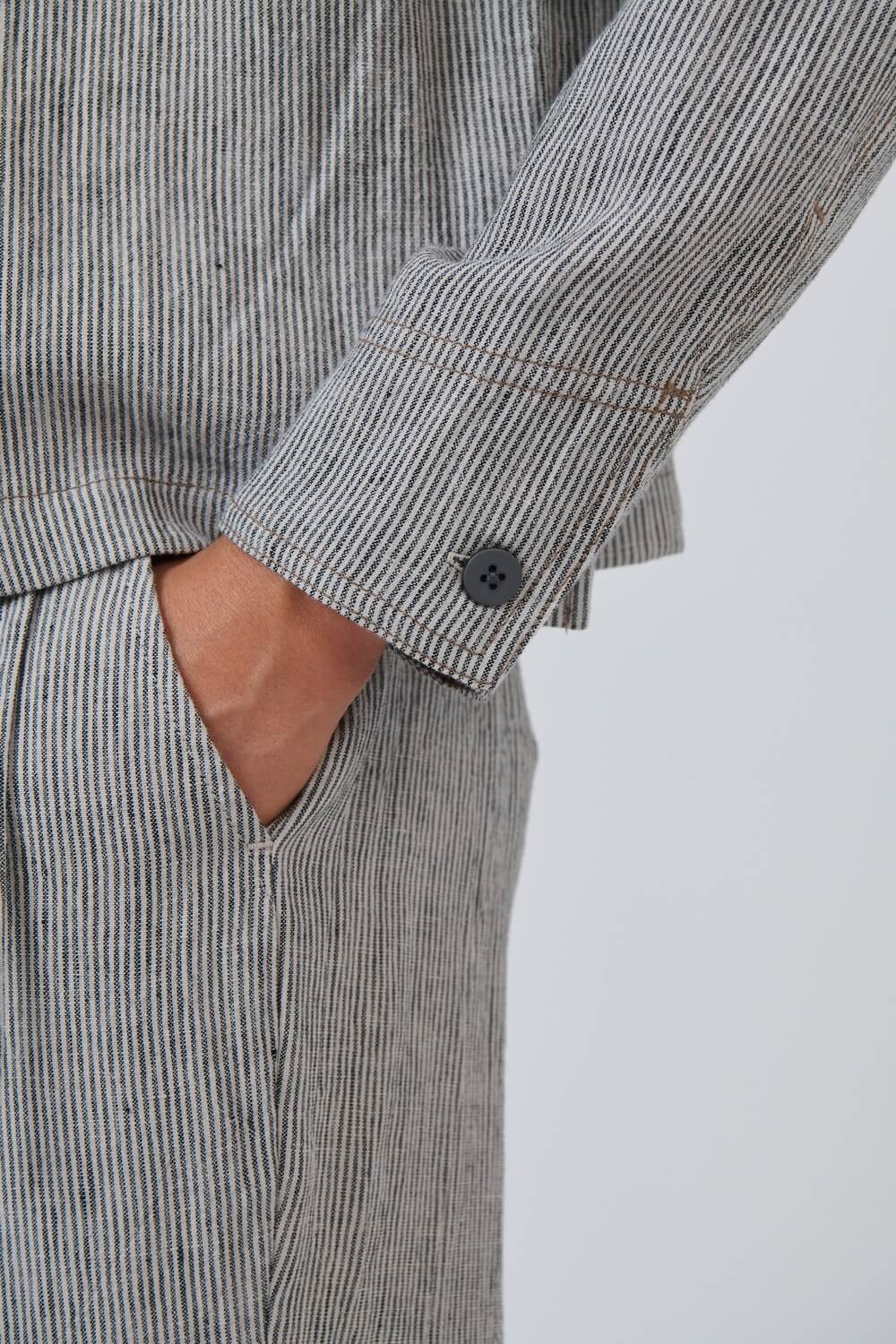 Naturals by O & J - Collared Linen Jacket (GA732) - Rue