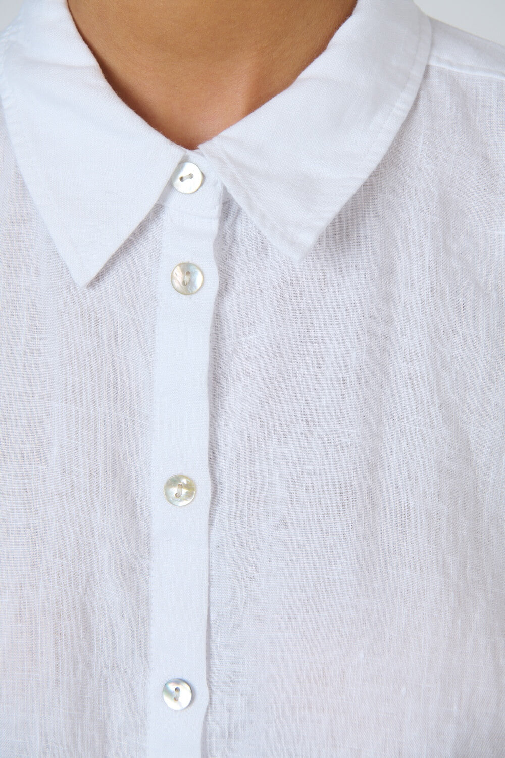 Naturals by O & J - Crisp Collared Linen Shirt (GA685) - White